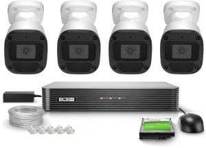 Zestaw do monitoringu IP PoE 5Mpx 2K BCS Basic 4x BCS-B-TIP15FR3(2.0) IR 30m 1