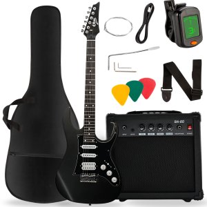 V-TONE EGA 39 MBK gitara elektryczna 4/4 stratocaster 39" HSS zestaw 1