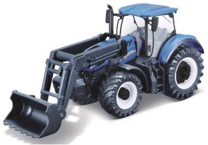 Tractor w/front loader N.H. T7.615 10cm blue 1