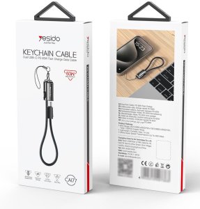 Kabel USB Yesido USB-C - USB-C 0.2 m Czarny 2