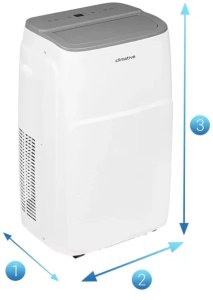 Climative AC41-S JET klimatyzator przenośny 4 1 kW WiFi chłodzenie osuszanie wentylacja do 41 m2 Smart Life uszczelka okienna w zestawie 19