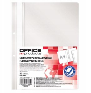Skoroszyt OFFICE PRODUCTS, PP, A4, 2 otwory, 100/1 1