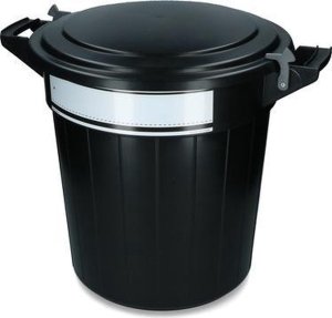 Storage bucket 80 l black, lid, lock and writing label 1 st 1