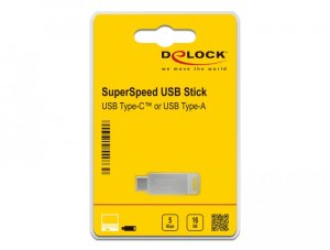 DeLOCK Pendrive USB-C + Typ-A 5 Gbps 32 GB - metalowa obudowa 8