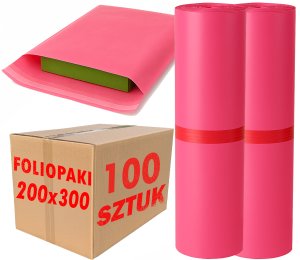 Foliopaki Kurierskie Różowe 200x300mm - 100 szt. 10