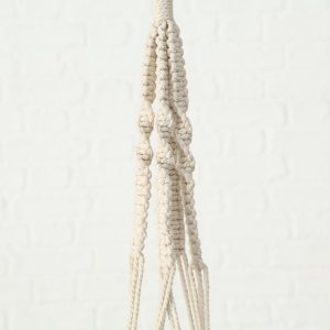 Szklana doniczka na kwiaty, dekoracja z makramy MAKRAMEE, 83 cm 2