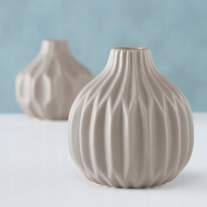 Boltze Ceramiczny wazon z tłoczonym wzorem ESKO, Ø 11 cm 3