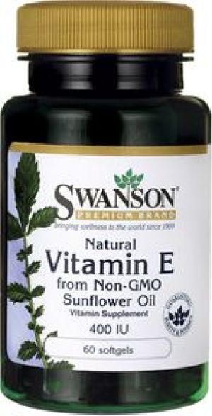 Swanson Witamina E naturalna 400 IU z oleju z pestek słonecznika 60 kaps. 1