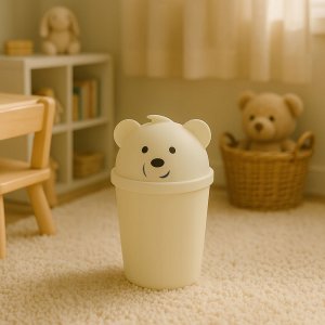 Mały kosz na śmieci w kształcie misia do pokoju dziecięcego, 1,5 l 7