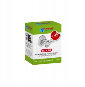 Diamond kurek kulowy kątowy z rozetą 1/2"x3/4", chrom ART.228-1/2X3/4.CH 2