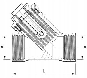 Diamond filtr skośny 1/2" z wkładem magnetycznym ART.15M-15 2