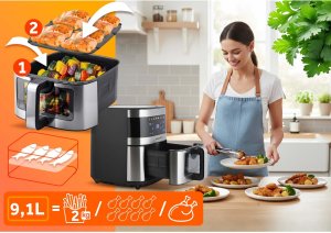 Frytkownica beztłuszczowa Berdsen Frytkownica beztłuszczowa Air fryer BD-656 srebrna 8