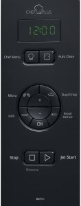Whirlpool Chef Plus MCP 345 BL, Countertop, Grill microwave, 25 L, 800 W, Built-in display, Buttons 4