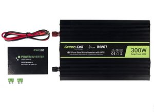 Przetwornica Green Cell INV07 adapter zasilający/ inwentor Automatyczna 300 W Czarny 1