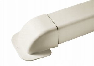 T80-H vægflange - 80x60 mm, Hvid RAL 9010 1