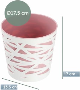 KADAX Doniczka Donica Osłonka Plastikowa Wkład Na Kwiaty 17cm Różowa 1
