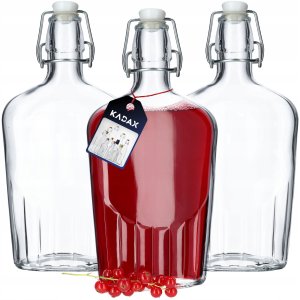 KADAX Butelki Szklane Do Nalewki Soku + Korek 0,5L 3szt 1