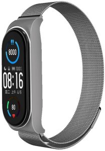 Pasek metalowy METAL do XIAOMI Mi Band 5 / 6 srebrny (02) 1