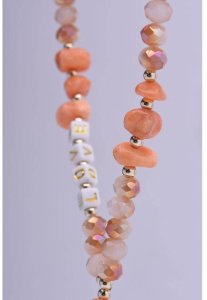 Smycz do telefonu, Zawieszka do telefonu - LOVE / długość sznura 44cm (22cm w pętli) / na rękę - pomarańczowy 4