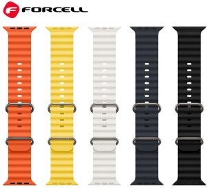Pasek do Apple Watch Forcell F-Design FA12 dziurki silikon 42 / 44 / 45 / 49 mm zólty 2