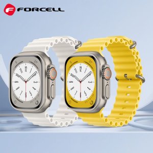Pasek do Apple Watch Forcell F-Design FA12 dziurki silikon 42 / 44 / 45 / 49 mm zólty 4