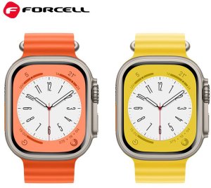 Pasek do Apple Watch Forcell F-Design FA12 dziurki silikon 42 / 44 / 45 / 49 mm zólty 5