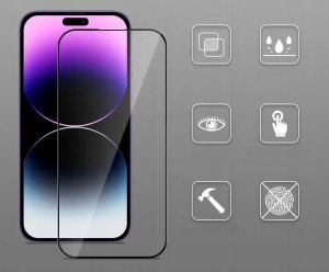 VMAX Szkło Hartowane 6D Pro Veason Easy-Install Glass + Aplikator - do Iphone 13 Pro Max / 14 Plus czarny 5