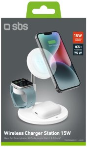 SBS TEWIRMAG3IN1, Indoor, USB, Wireless charging, White 4