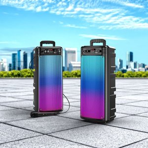 Zestaw do karaoke bluetooth 2 x 10W 3h Hoco BS52 czarny 8