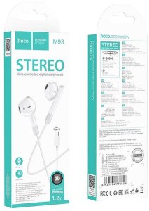 HOCO słuchawki przewodowe Typ C z mikrofonem M93 białe 4