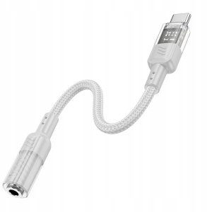 HOCO adapter AUX Typ C do Jack 3,5 mm LS37 0,15 m transparentny szary 5
