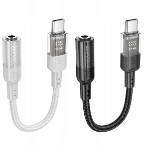 HOCO adapter AUX Typ C do Jack 3,5 mm LS37 0,15 m transparentny szary 6