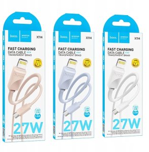 Kabel USB C do Lightning Hoco PD 27W X114 1 m niebieski 5