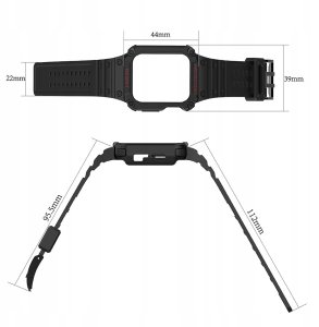 Pasek z etui ochronnym Protect Strap Band do Apple Watch 38 / 40 / 41 mm opaska obudowa pancerna - szary, srebrny 5