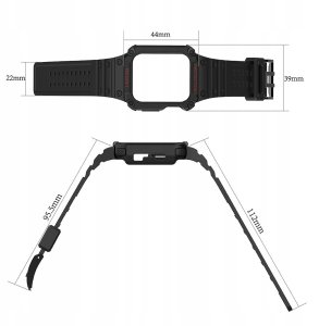 Pasek z etui ochronnym Protect Strap Band do Apple Watch 38 / 40 / 41 mm opaska obudowa pancerna - przezroczysty 5