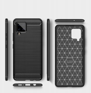Hurtel Carbon Case elastyczne etui pokrowiec Samsung Galaxy A42 5G niebieski 3
