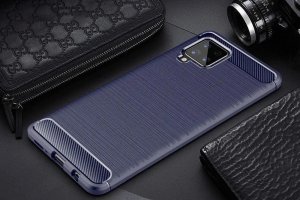 Hurtel Carbon Case elastyczne etui pokrowiec Samsung Galaxy A42 5G niebieski 4