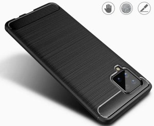 Hurtel Carbon Case elastyczne etui pokrowiec Samsung Galaxy A42 5G niebieski 5