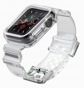 Silikonowa opaska pasek bransoleta bransoletka etui Strap Light Set do zegarka Apple Watch 40 mm - czarna 2