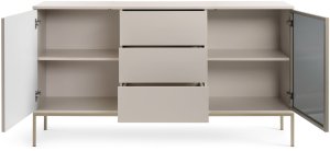 Komoda Lagos 154cm 2D3SZ z metalowymi nóżkami w kolorze Cashmere + LED 4