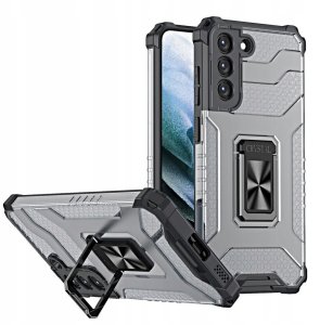 Crystal Ring Case pancerne hybrydowe etui pokrowiec + magnetyczny uchwyt Samsung Galaxy S22+ (S22 Plus) czarny 5