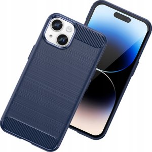 Carbon Case etui iPhone 14 elastyczny żelowy pokrowiec na tył plecki niebieski 1