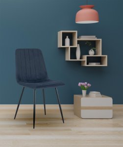 Krzesło tapicerowane Nova granatowe  nowoczesne do salonu i jadalni 6