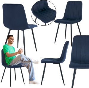 Krzesło tapicerowane Nova granatowe  nowoczesne do salonu i jadalni 8