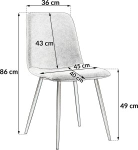 Krzesło do salonu i jadalni NOVA welurowe tapicerowane, ciemnoszare 6