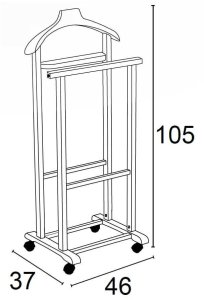 Wieszak do sypialni ARREDAMENTI MIRANO  Biały, stojak 105x46 cm 5