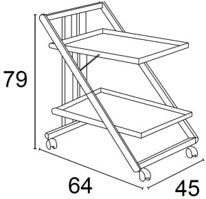 Wózek serwisowy ARREDAMENTI SIMPATY  Brązowy, 64x45 cm, idealny do kuchni i salonu 5