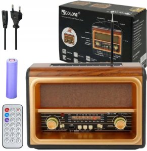 Radio Vintage FM akumulatorowe z Bluetooth USB Solar 1