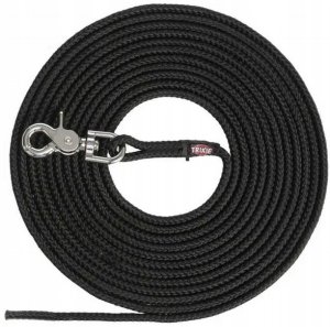 Trixie Tracking lead, trigger snap hook, round, S–L: 20m/ø6mm,black 1