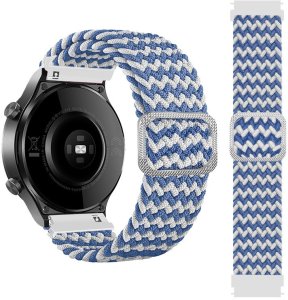 Pleciony pasek do zegarka / smartwatch 22mm, BLUE AND WHITE / NIEBIESKO-BIAŁY 1